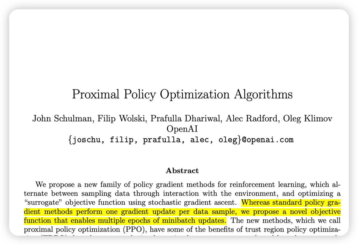 PPO: Proximal Policy Optimization Algorithms 近端策略优化算法